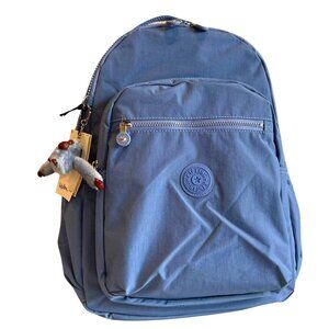 brand new Kipling 45cm 15" backpack  Seoul large openside pocket haze blue